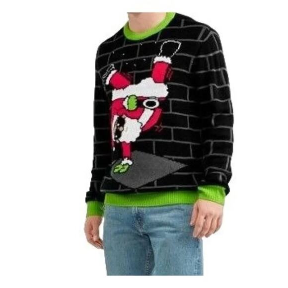 Club Claus Break Dance Ugly Christmas Sweater Mens Small - Picture 7 of 7